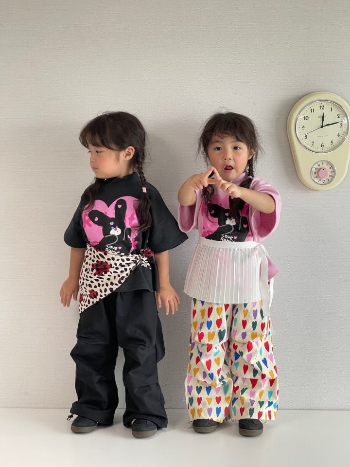 Bobo j - Korean Children Fashion - #Kfashion4kids - Heart Black Pants - 6