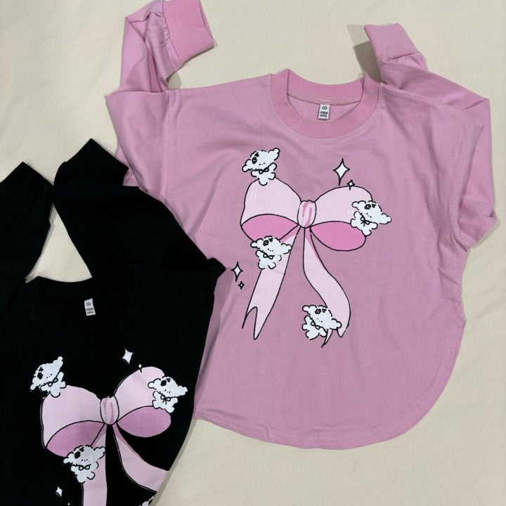 Bobo j - Korean Children Fashion - #fashionkids - Ribbon Dog Tee