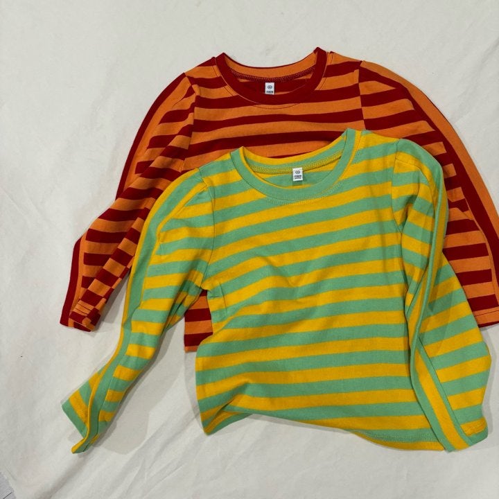 Bobo j - Korean Children Fashion - #fashionkids - Stripe Puff Tee - 5