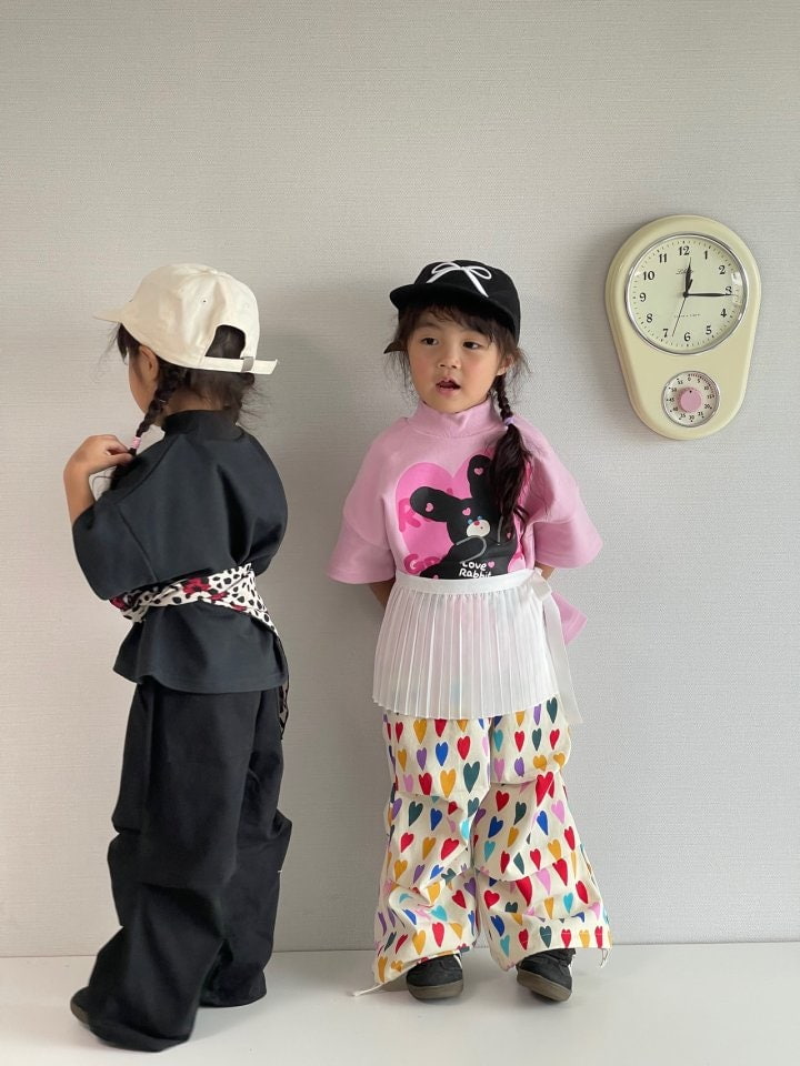 Bobo j - Korean Children Fashion - #minifashionista - Heart Black Pants - 9