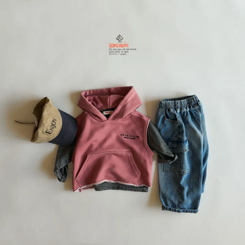 Boneoune - Korean Children Fashion - #Kfashion4kids - Friend Cargo Denim Pants - 7