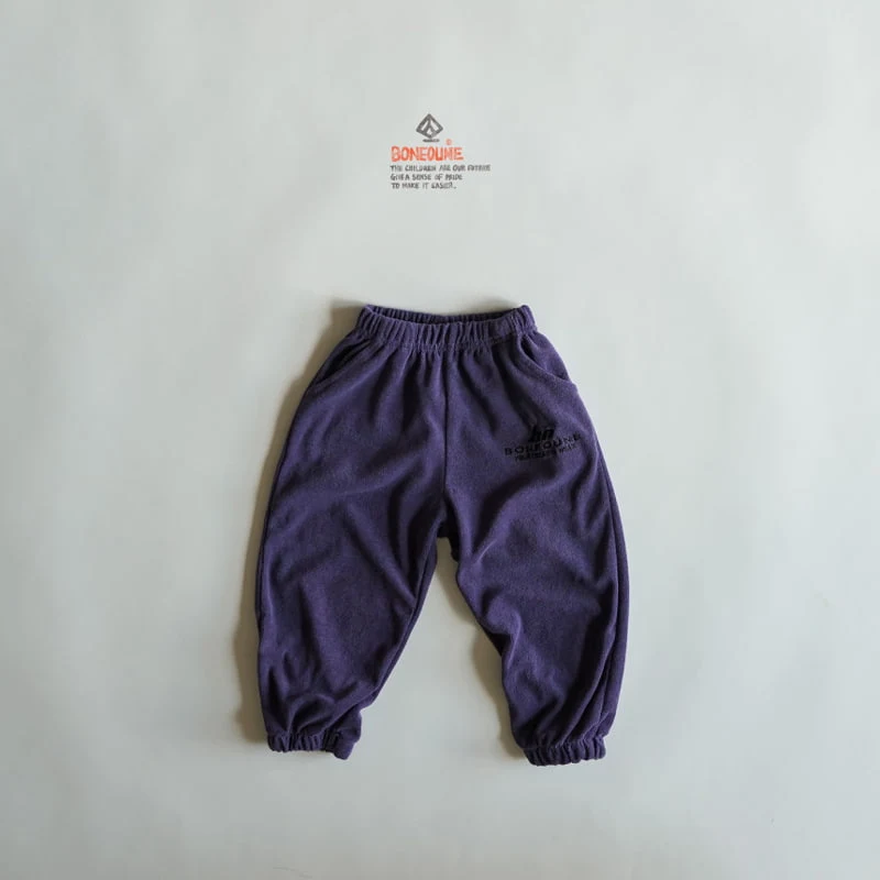 Boneoune - Korean Children Fashion - #kidzfashiontrend - Terry Jogger Pants - 4