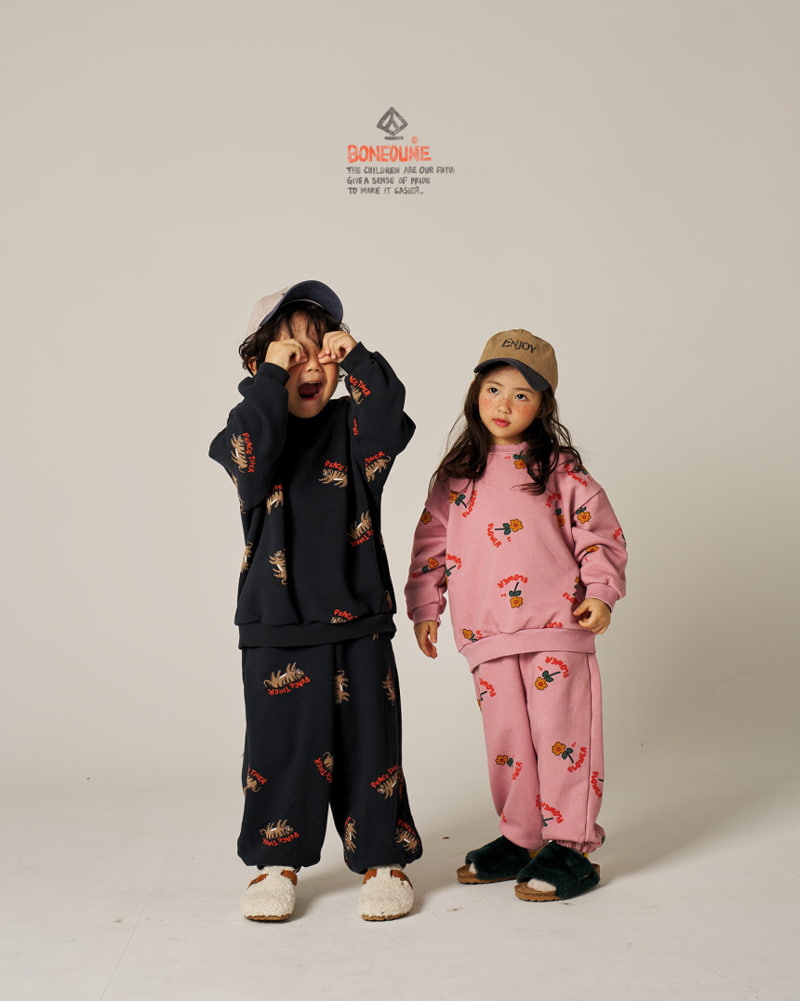 Boneoune - Korean Children Fashion - #Kfashion4kids - Pigment Flower Jogger Pants - 9