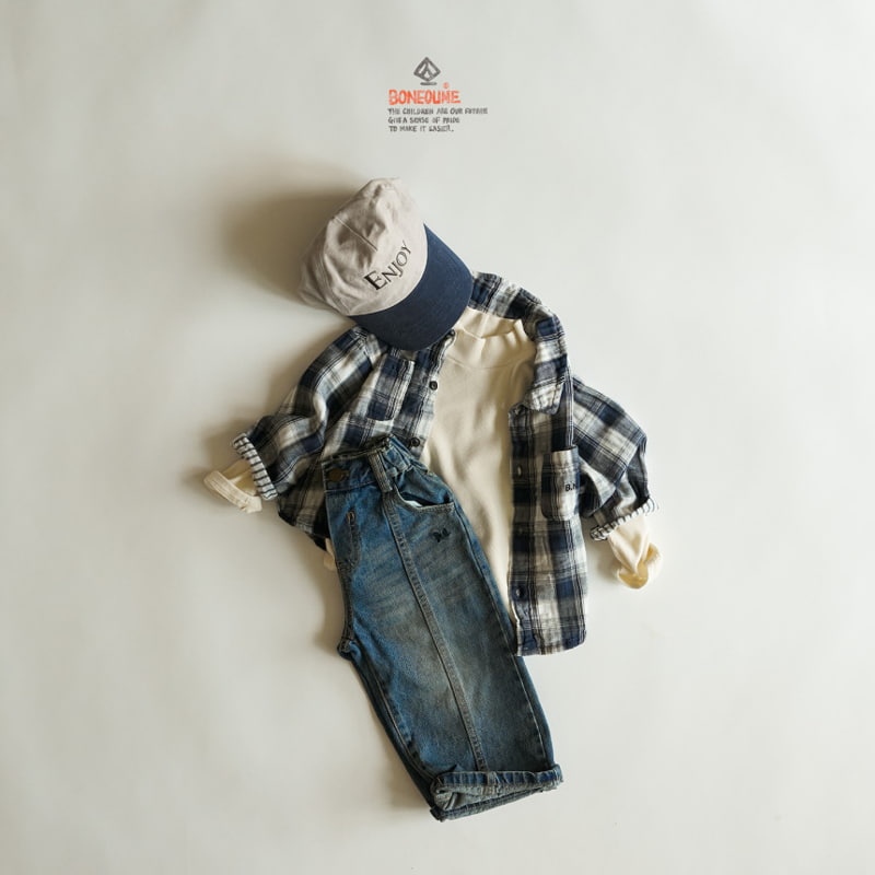 Boneoune - Korean Children Fashion - #kidzfashiontrend - Tranvi Denim Pants - 4