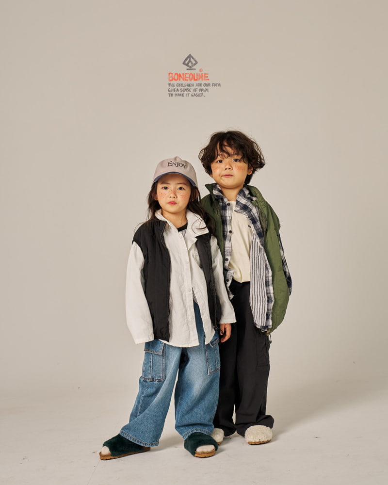 Boneoune - Korean Children Fashion - #childofig - Friend Cargo Denim Pants - 12