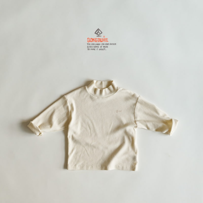 Boneoune - Korean Children Fashion - #discoveringself - Half Neck Tee - 3