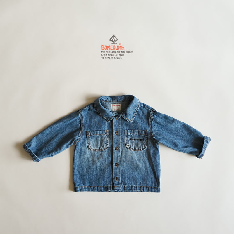 Boneoune - Korean Children Fashion - #fashionkids - You Pocket Denim Shirt - 2