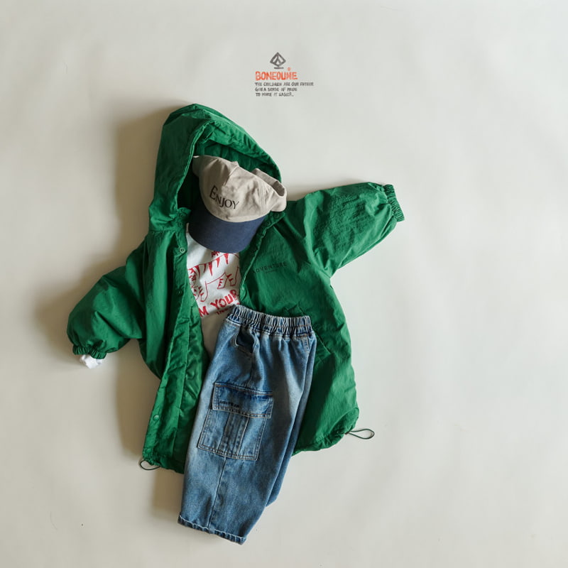 Boneoune - Korean Children Fashion - #fashionkids - Friend Cargo Denim Pants - 4