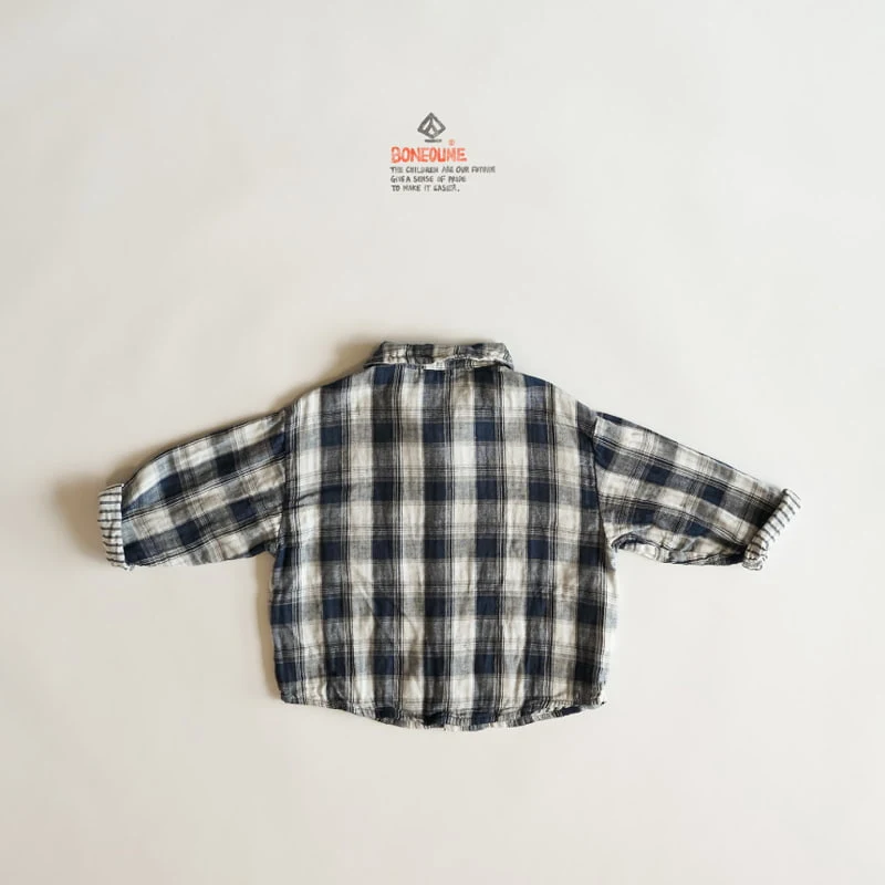 Boneoune - Korean Children Fashion - #kidsshorts - Double Check Shirt - 2