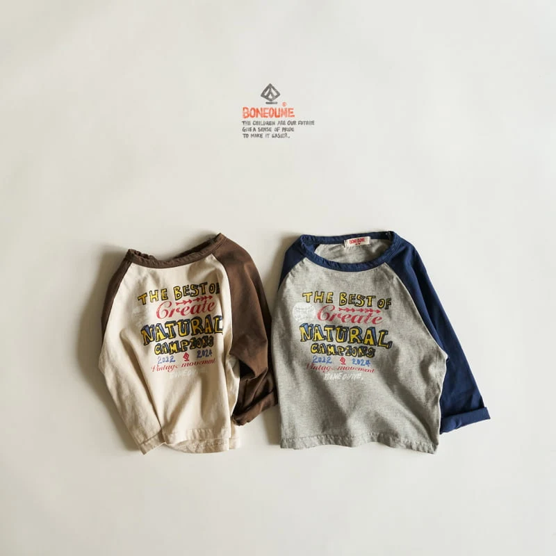 Boneoune - Korean Children Fashion - #kidsshorts - Simgple Raglan Tee