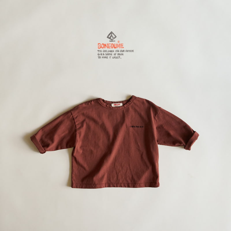 Boneoune - Korean Children Fashion - #kidsshorts - Daily Embroidery Tee - 3