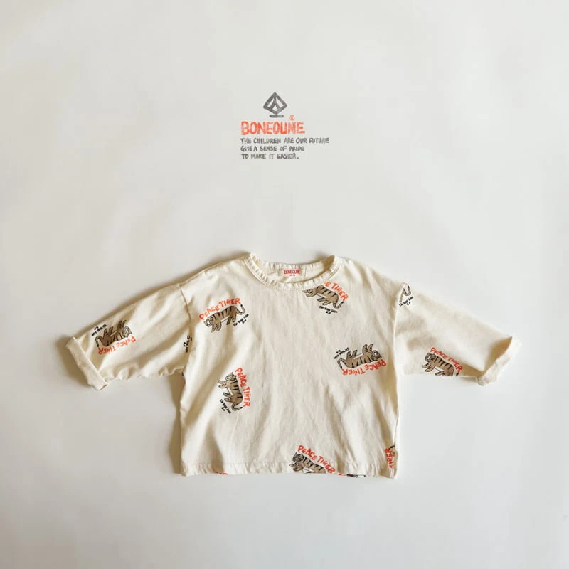 Boneoune - Korean Children Fashion - #kidzfashiontrend - Peach Tiger Single Tee - 2