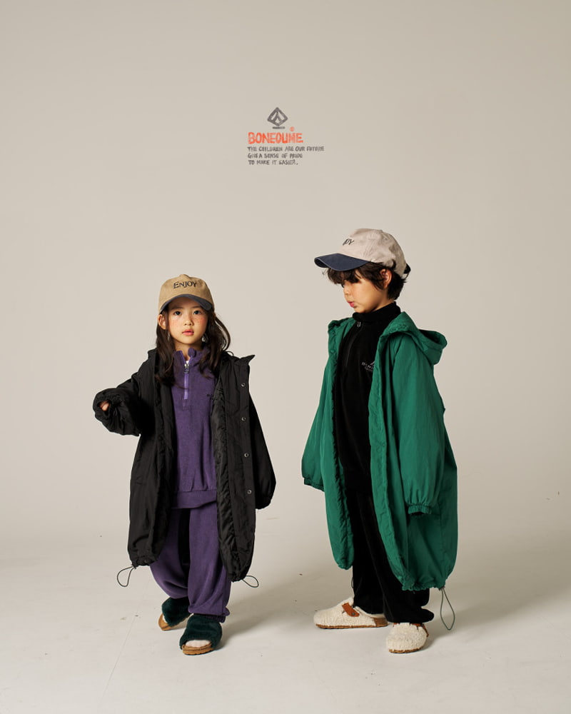 Boneoune - Korean Children Fashion - #littlefashionista - Terry Half Zip-up - 6