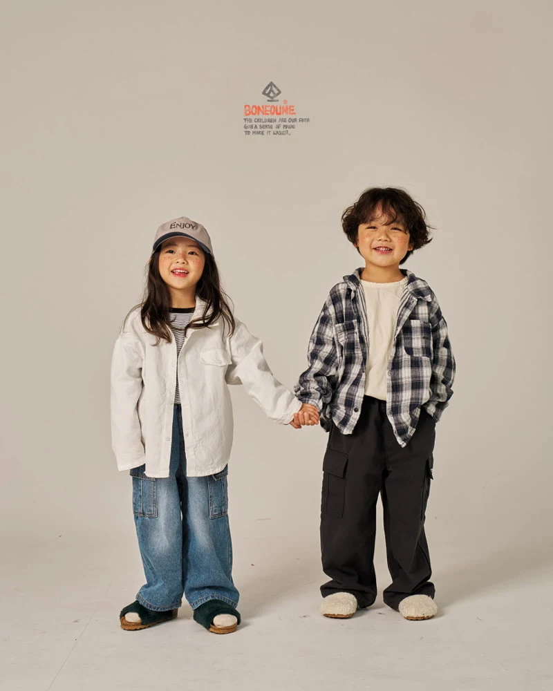 Boneoune - Korean Children Fashion - #minifashionista - Double Check Shirt - 8