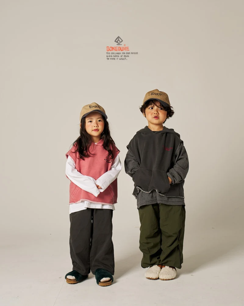 Boneoune - Korean Children Fashion - #minifashionista - Crop Hood Vest - 12