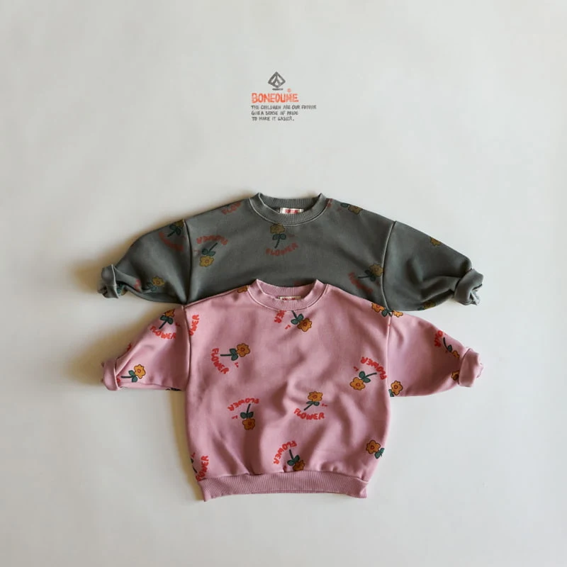 Boneoune - Korean Children Fashion - #stylishchildhood - Pigment Flower Sweatshirts