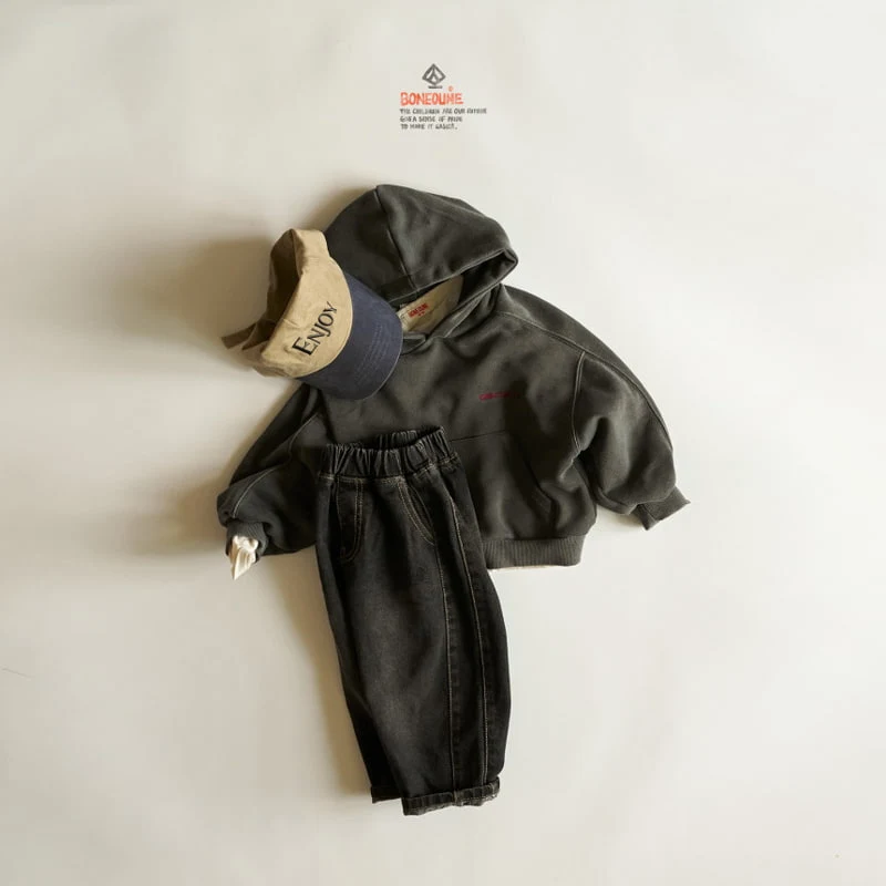 Boneoune - Korean Children Fashion - #stylishchildhood - Grungy Hood Top - 6