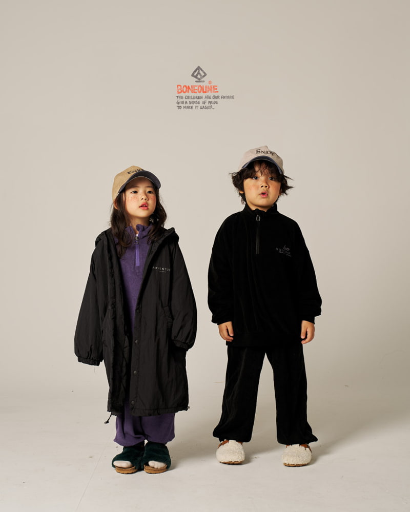 Boneoune - Korean Children Fashion - #todddlerfashion - Terry Half Zip-up - 10