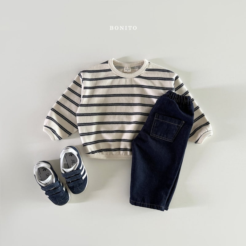 Bonito - Korean Baby Fashion - #babyboutique - Stripe Piping Tee - 5