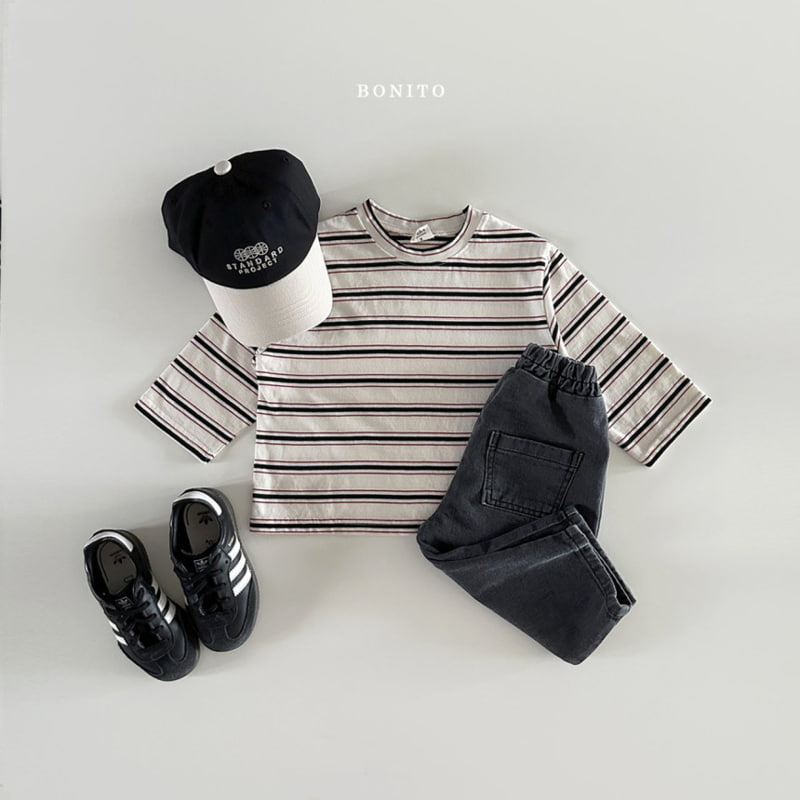 Bonito - Korean Baby Fashion - #smilingbaby - Stripe Two Tone Tee - 4