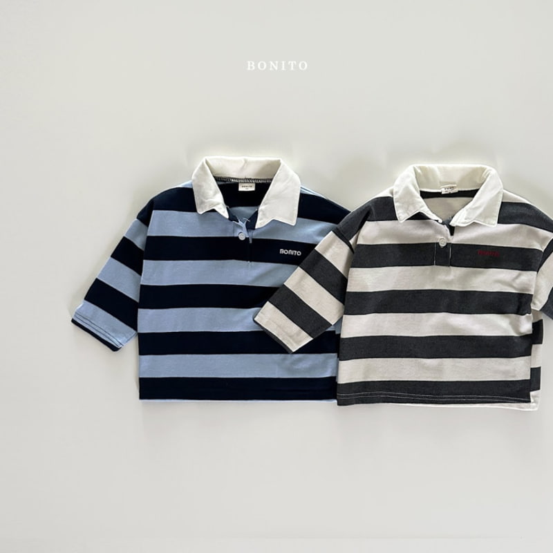 Bonito - Korean Baby Fashion - #smilingbaby - Stripe Collar Top - 4