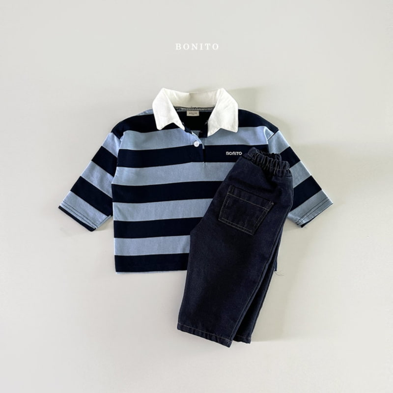 Bonito - Korean Baby Fashion - #babyclothing - Stripe Collar Top - 6