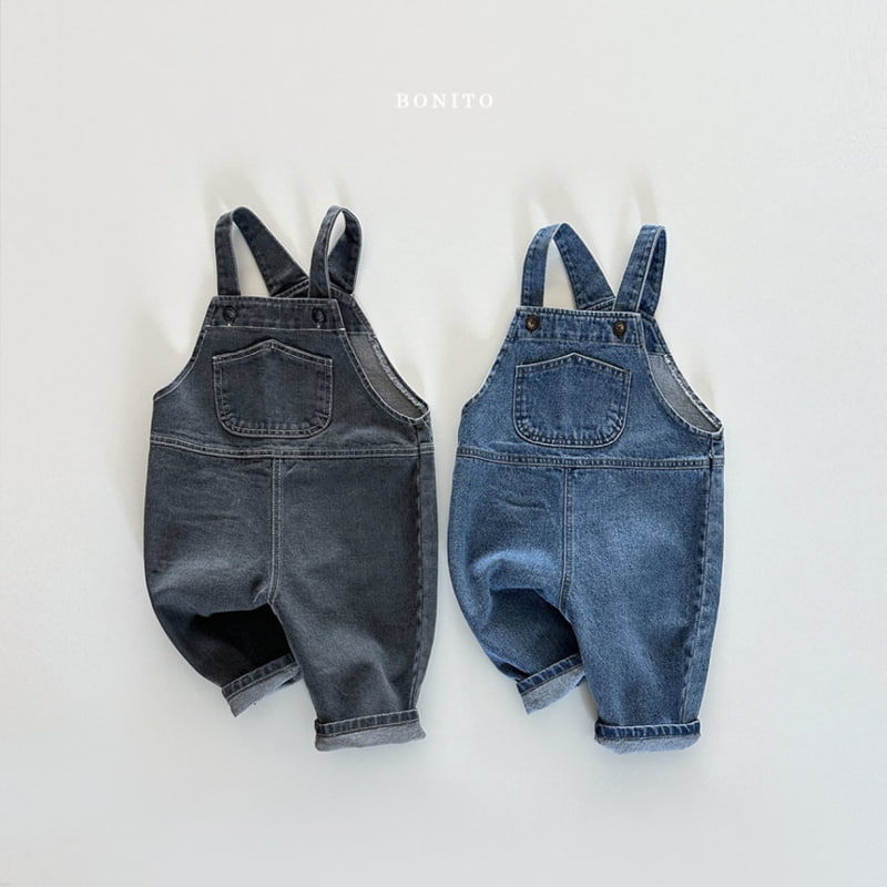 Bonito - Korean Baby Fashion - #babyfashion - Denim Suspender Pants