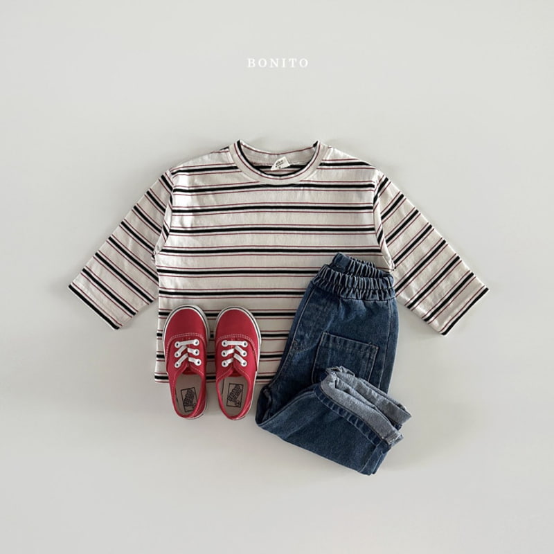 Bonito - Korean Baby Fashion - #babyfever - Stripe Two Tone Tee - 8