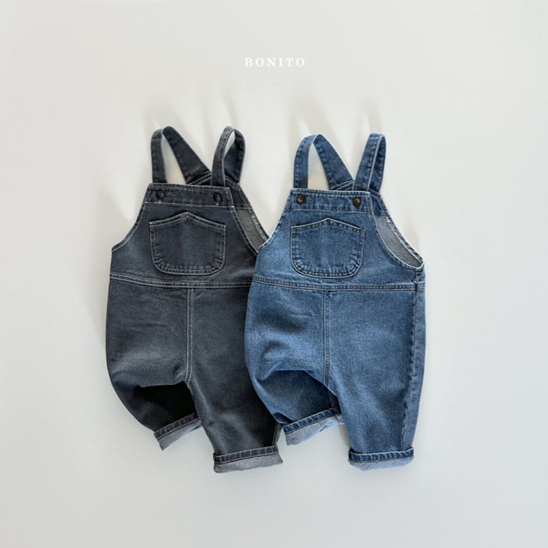 Bonito - Korean Baby Fashion - #babyfever - Denim Suspender Pants - 2