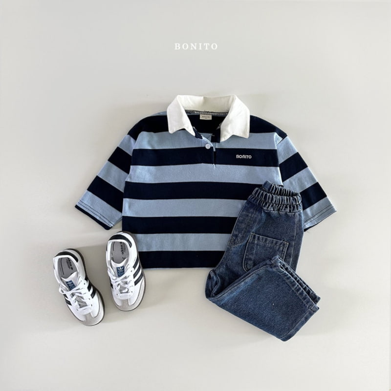 Bonito - Korean Baby Fashion - #babyfever - Stripe Collar Top - 8