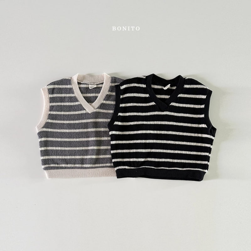 Bonito - Korean Baby Fashion - #babyfever - Stripe Knit Vest