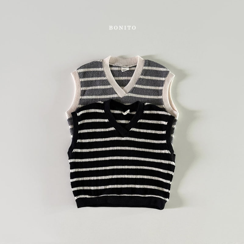 Bonito - Korean Baby Fashion - #babylifestyle - Stripe Knit Vest - 3