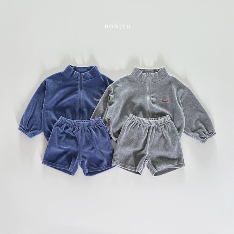 Bonito - Korean Baby Fashion - #babyootd - Veloure Zip-up Set