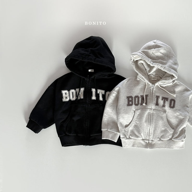 Bonito - Korean Baby Fashion - #babyootd - Half BNT Hood Zip-up