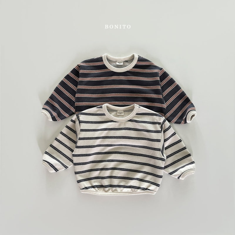 Bonito - Korean Baby Fashion - #babyoutfit - Stripe Piping Tee