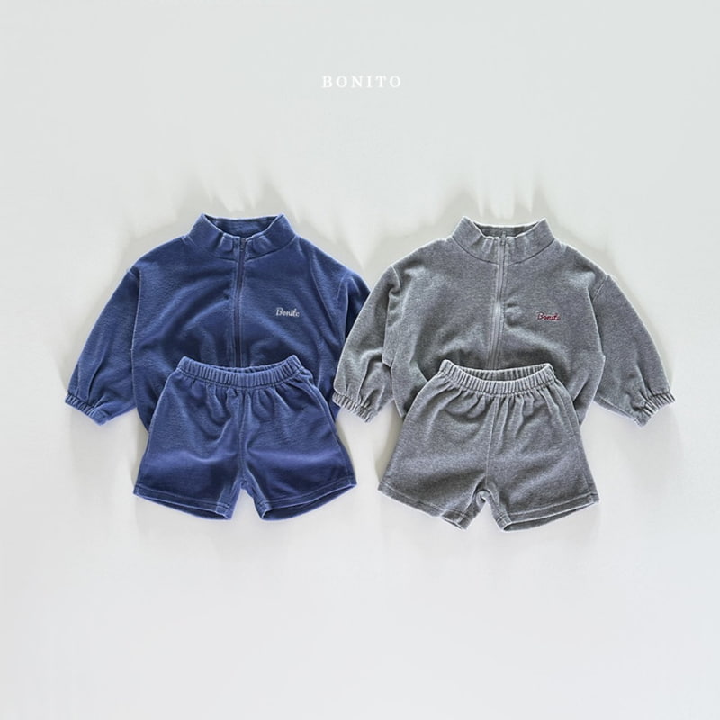 Bonito - Korean Baby Fashion - #babyoutfit - Veloure Zip-up Set - 3