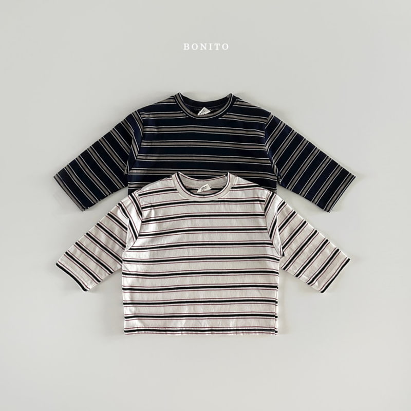 Bonito - Korean Baby Fashion - #onlinebabyboutique - Stripe Two Tone Tee