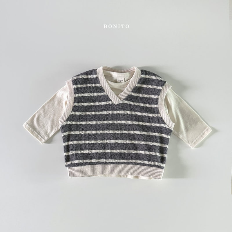 Bonito - Korean Baby Fashion - #onlinebabyboutique - Stripe Knit Vest - 9