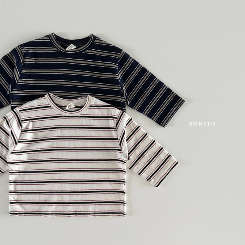 Bonito - Korean Baby Fashion - #onlinebabyshop - Stripe Two Tone Tee - 2