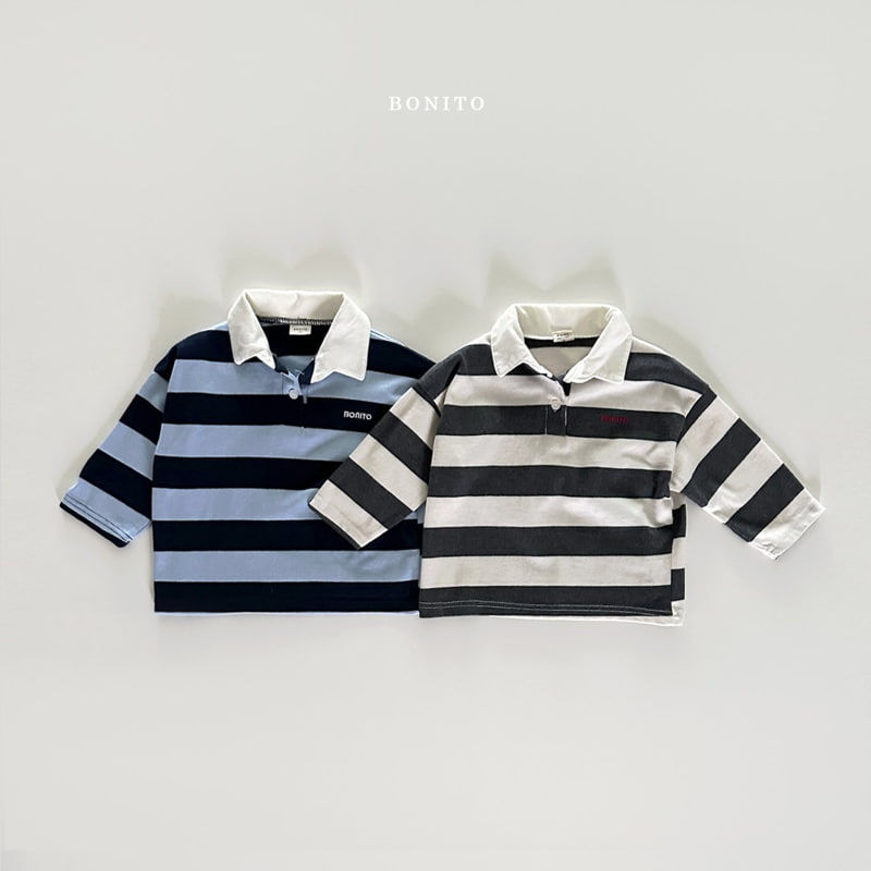 Bonito - Korean Baby Fashion - #onlinebabyshop - Stripe Collar Top - 2