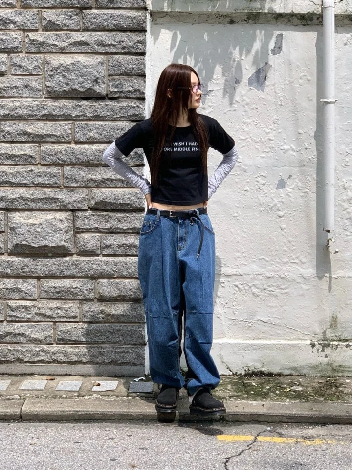 Bricklane - Korean Women Fashion - #momslook - Mix Denim Pants - 8