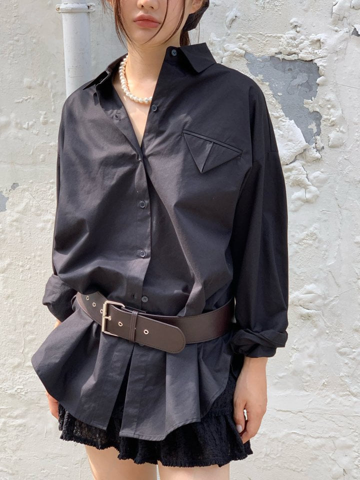 Bricklane - Korean Women Fashion - #thelittlethings - Triangle Pocket Shirt - 6