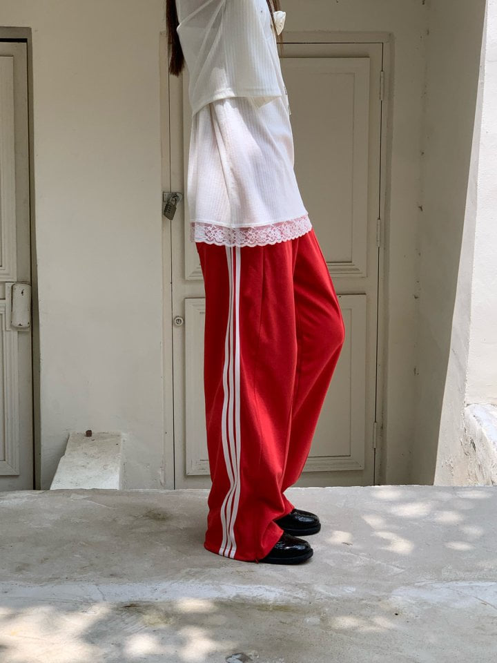 Bricklane - Korean Women Fashion - #womensfashion - 3 Lines Tape Pants - 5