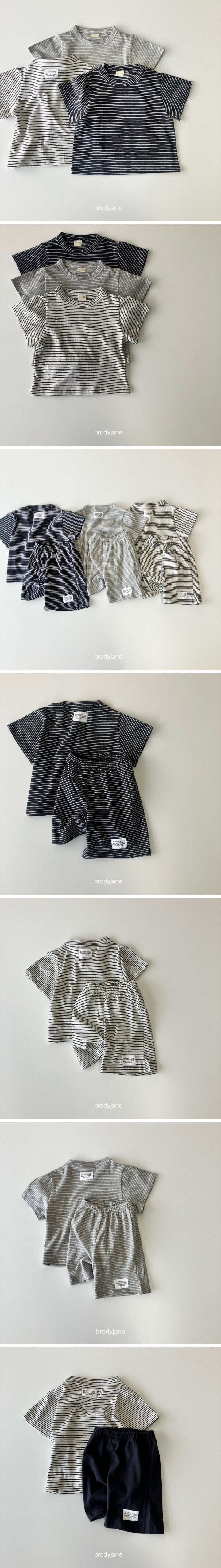 Brody Jane - Korean Children Fashion - #kidsshorts - Small Stripe Short Sleeve Tee