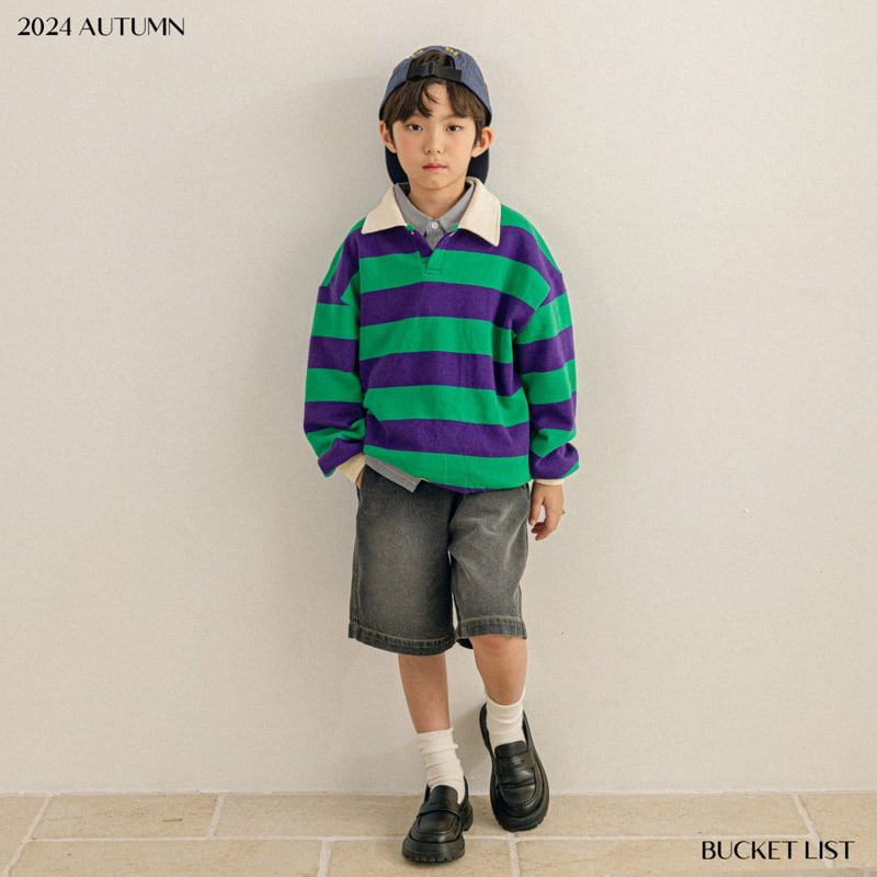 Bucket List - Korean Children Fashion - #Kfashion4kids - Brushed Half Denim Pants - 3