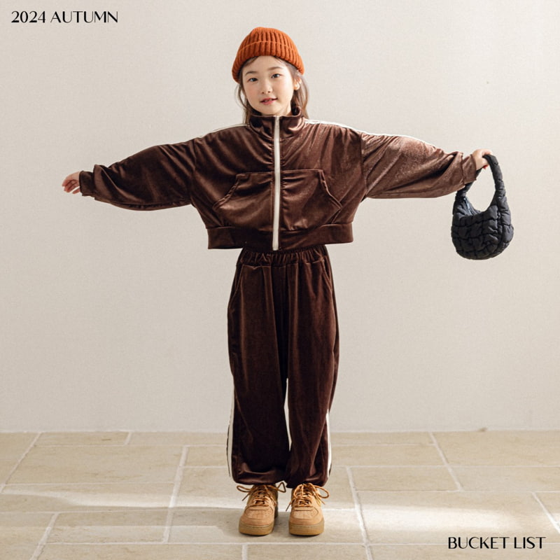 Bucket List - Korean Children Fashion - #Kfashion4kids - Velvet Track Jogger Pants - 2