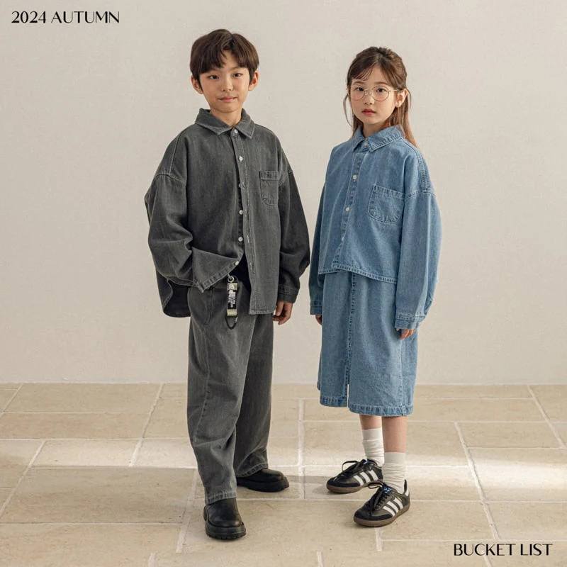 Bucket List - Korean Children Fashion - #childofig - Baisc Denim Shirt - 7