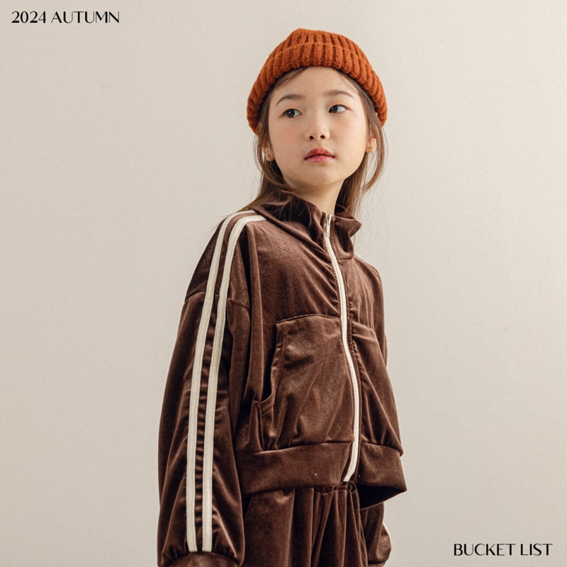 Bucket List - Korean Children Fashion - #childofig - Velvel Crop Zip-up Jacket - 3