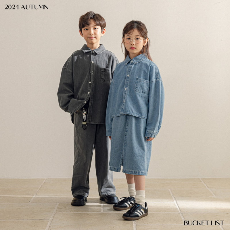 Bucket List - Korean Children Fashion - #discoveringself - Baisc Denim Shirt - 10