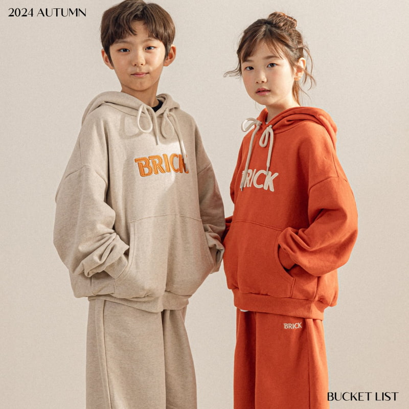 Bucket List - Korean Children Fashion - #fashionkids - Brick Hoodie - 4